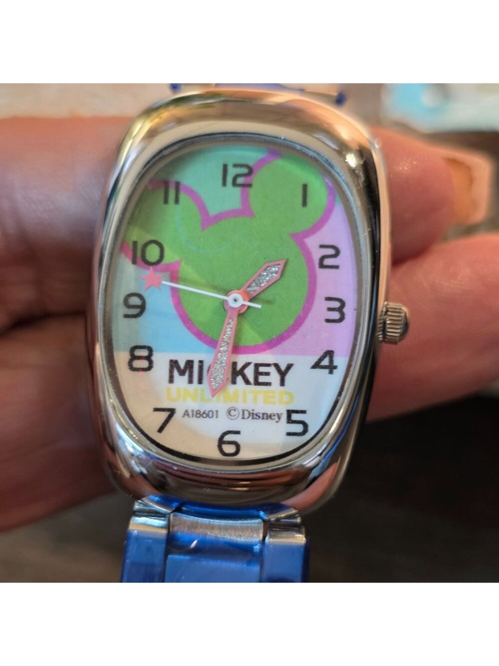 Vintage Disney Mickey Unlimited Watch Pastel Green Mickey Mouse Quartz NEW